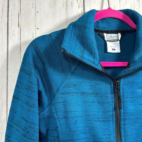 Columbia Womens Full Zip Fleece Jacket Blue Outdoor Activewear S Cozy Hiking - Picture 3 of 16